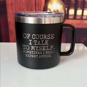 Self love Black Insulated Mug with Humorous Quote